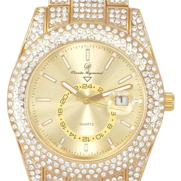 Watch and Jewelry set cuban chain watch earrings - Picture 4 of 9